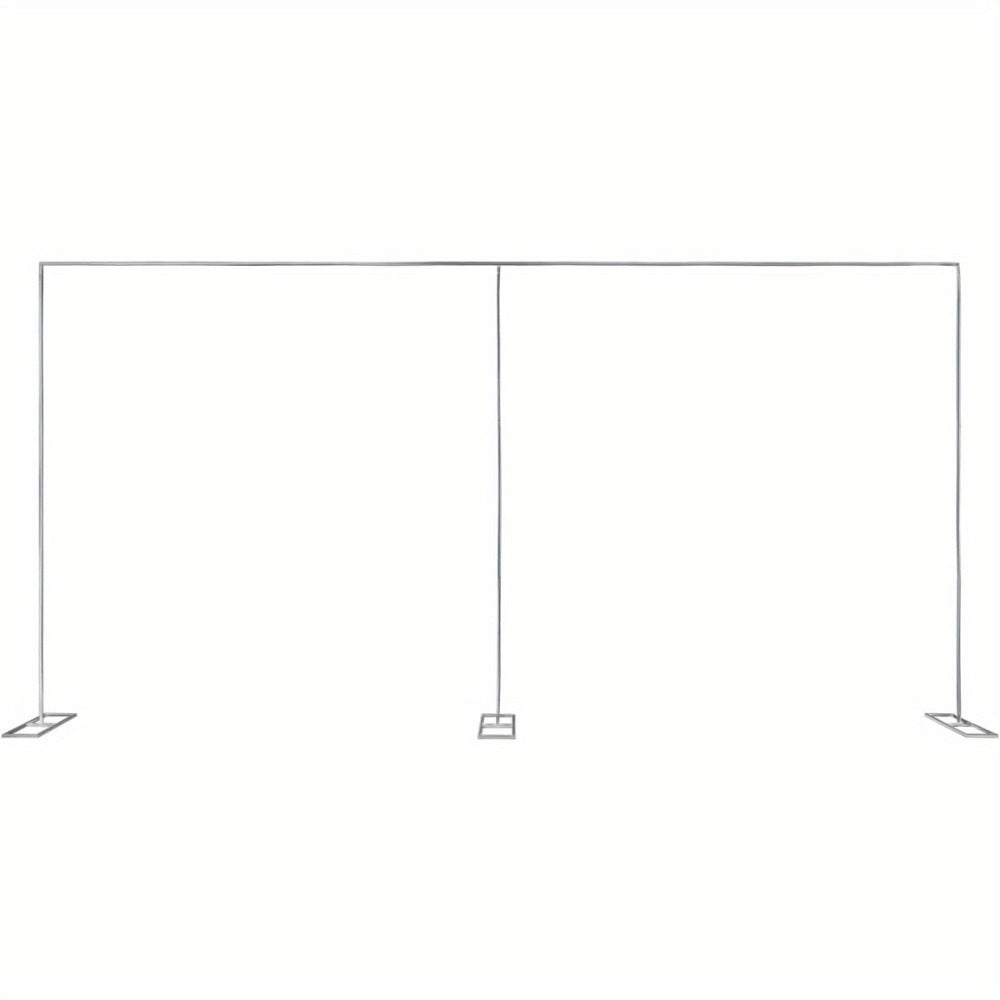 Backdrop Stand 20 x 10-Foot Stainless Pipe-and-Drape Frame with Three Square Bases and 15-Pole Kit