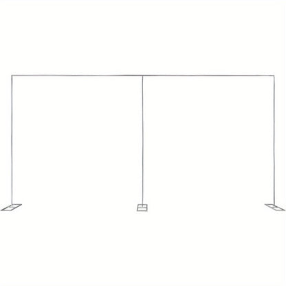 Backdrop Stand 20 x 10-Foot Stainless Pipe-and-Drape Frame with Three Square Bases and 15-Pole Kit