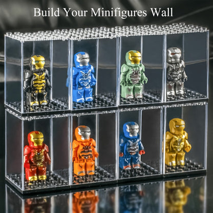 Minifigure Display Case 20-Pack – Clear Acrylic Stackable Storage Boxes for LEGO Figures, Action Figures & Collectibles | Dustproof 360°