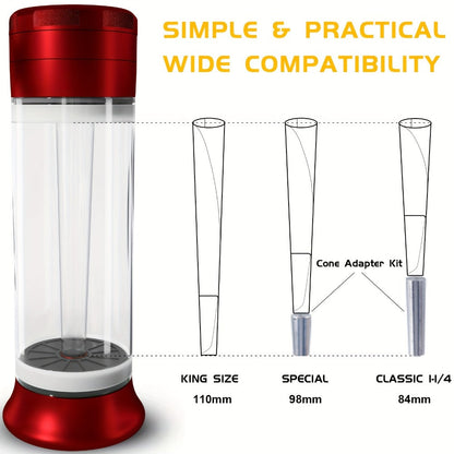 3-in-1 Herb Grinder with Cone Loader & Rolling Machine, Multifunctional Tobacco Grinder Blunt Joint Roller Filling Storage All-in-One