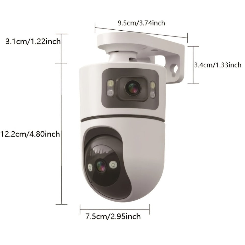 Security Camera QW2 Dual-Lens Outdoor PTZ Model with IP66, Auto Tracking, Two-Way Audio and Four Pack Options