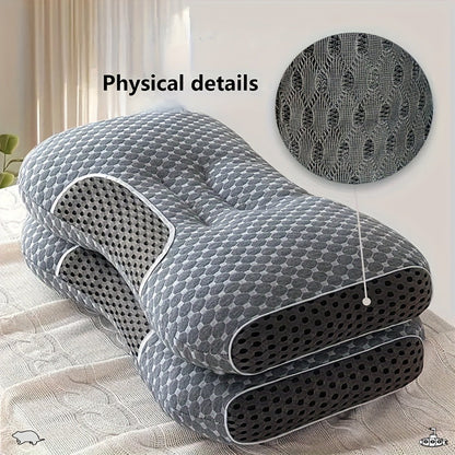 Cervical Contour Neck Massage Pillow – Ergonomic Bone-Shape Support with Detachable Moisture-Absorbing Cover | Soft High-Quality Pillow Core
