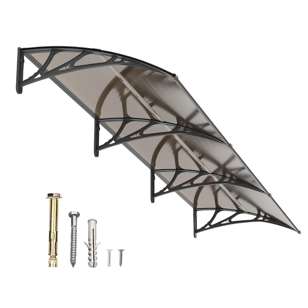 Polycarbonate Window Awning Door Canopy - UV Rain Snow Sun Protection Overhang for Doorways, Patio & Windows