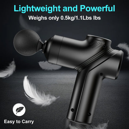 Portable Percussion Massage Gun – Ultra-Quiet Motor, 4 Massage Heads & 6 Adjustable Speeds | Handheld Deep Tissue Massager for Muscle