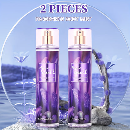 Body & Hair Fragrance Mist for Women 2PCS Set - Perfume Spray 8 fl oz, Fruity Floral Scents Peach Pear Cherry Blossom