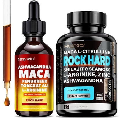 Maca Root & L-Arginine Men's Performance Supplement with Shilajit - Double-Acting Formula for Stamina