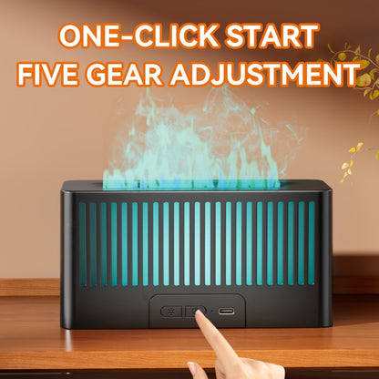 Humidifier Flame-Effect USB Diffuser with Seven LED Colors, Black or White, Single and Two-Pack Options