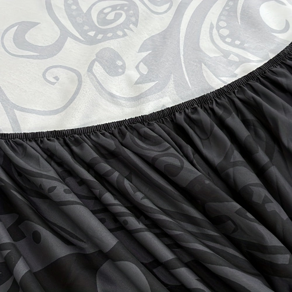 Gothic Skull Fitted Sheet Set 3-Piece, Victorian Baroque Halloween Bedding, 1 Deep Pocket Fitted Sheet + 2 Pillowcases