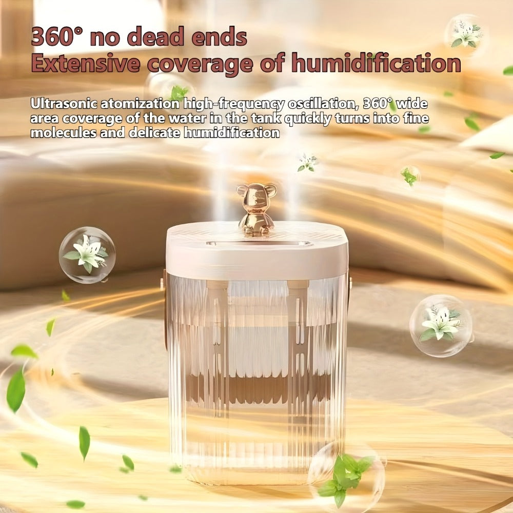 Large Humidifier 2L Smart 2-in-1 with Night Light, Dual Nozzle, 3 Mist Modes, Auto Shut-Off, Dry Burn Protection