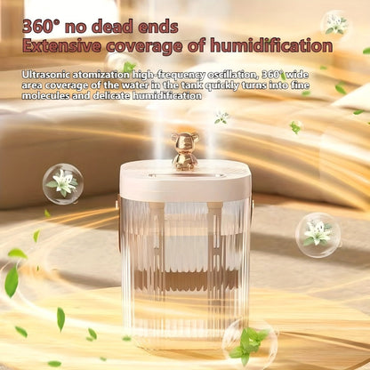 Large Humidifier 2L Smart 2-in-1 with Night Light, Dual Nozzle, 3 Mist Modes, Auto Shut-Off, Dry Burn Protection