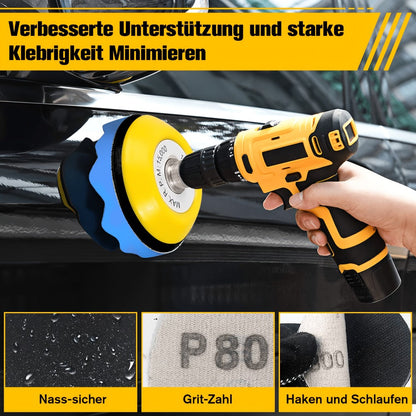 Sanding Disc Drill Polishing Kit 133PCS 3 Inch Hook and Loop Wet Dry Sandpaper Buffing Pads for Car Headlight Restoration Wood Metal Glass