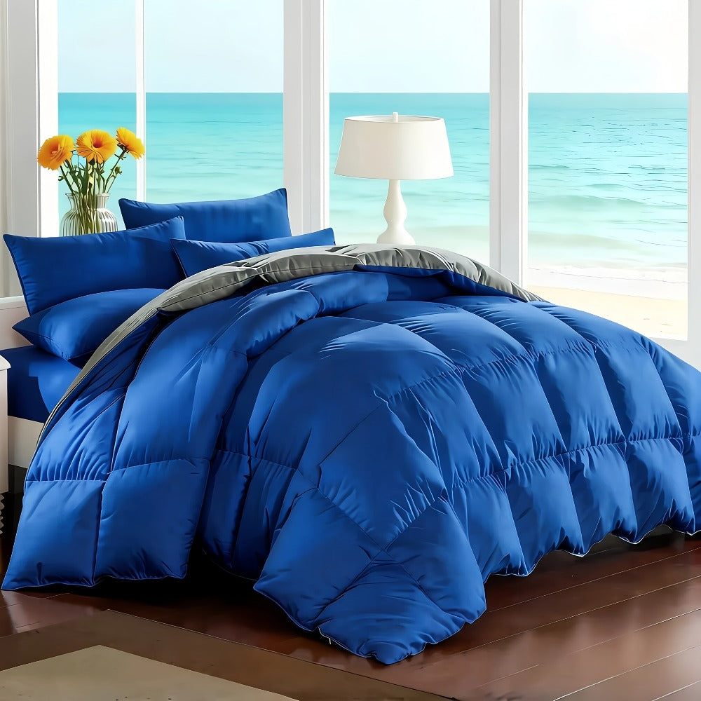 Comforter Set 7-Piece Bed in a Bag Queen King Full Soft Microfiber Down Alternative Comforter Fitted Sheet Flat Sheet Pillow Shams