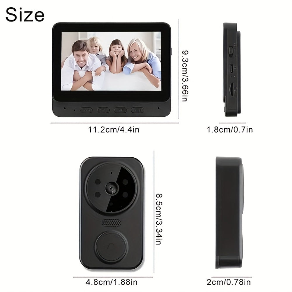 170° Wide Angle Video Doorbell Camera 1080P with 4.3" HD Monitor - No WiFi No App No Subscription