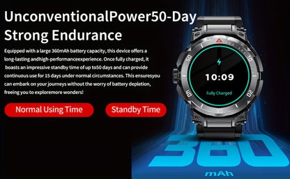 Smartwatch 2-in-1 with Built-In Earphones, 1.46 Inch IPS Touchscreen and 100 Sport Modes with Extra Strap