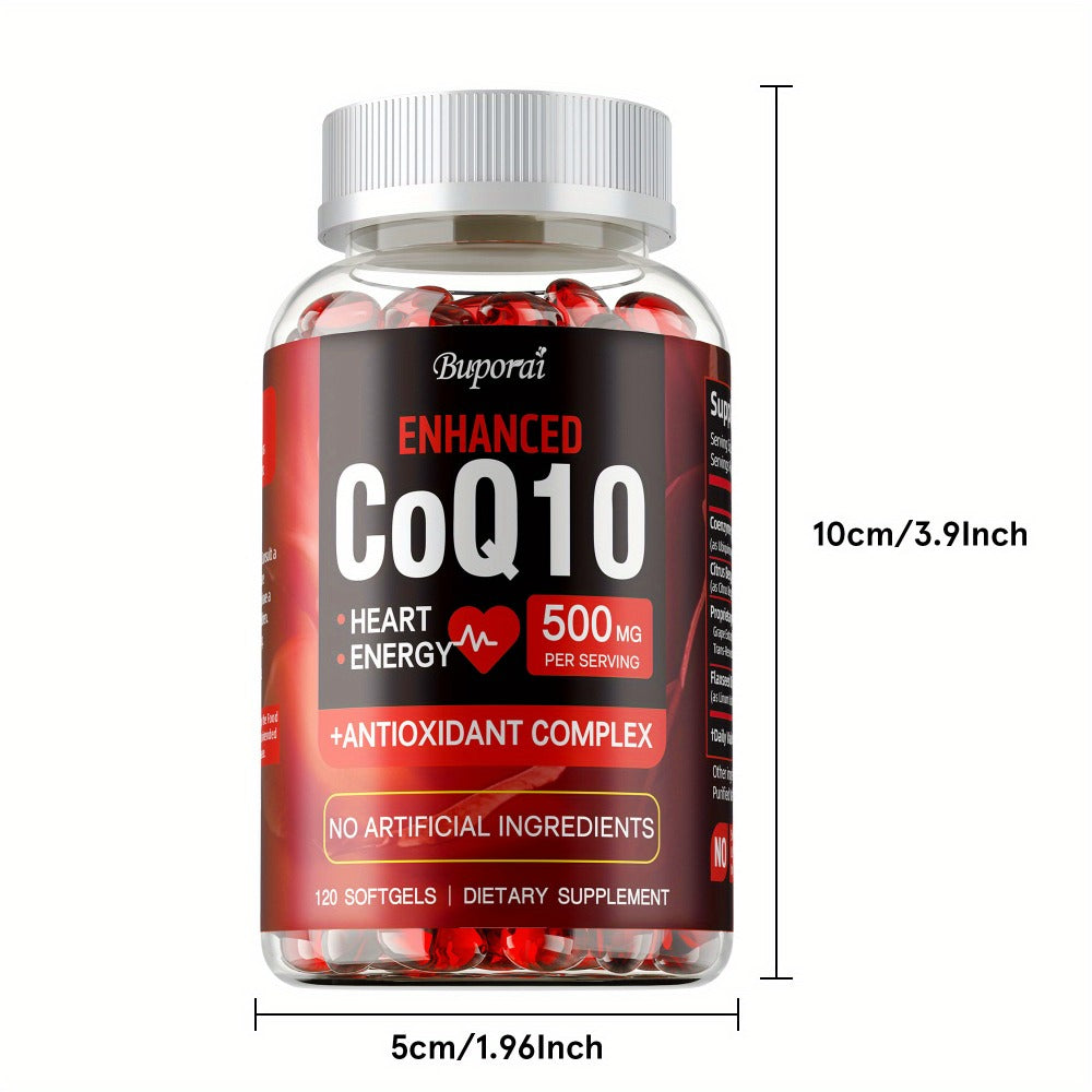 CoQ10 Coenzyme Q10 with Citrus Bergamot 120 Capsules, Heart Health, Brain & Cardiovascular Support