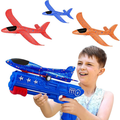 Airplane Launcher Toy Set with 3 Planes & Stickers for Kids Ages 3-12 with the Listed Color, Size or Set Options for Everyday Use