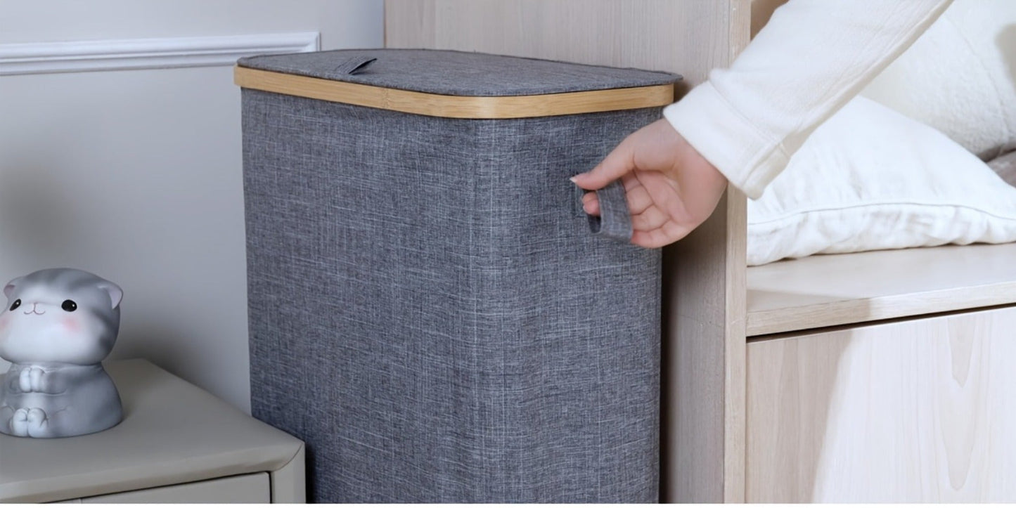 Slim Lidded Laundry Hamper with Removable Bag in Six Colors and 50L, 65L or 75L Options Pictured