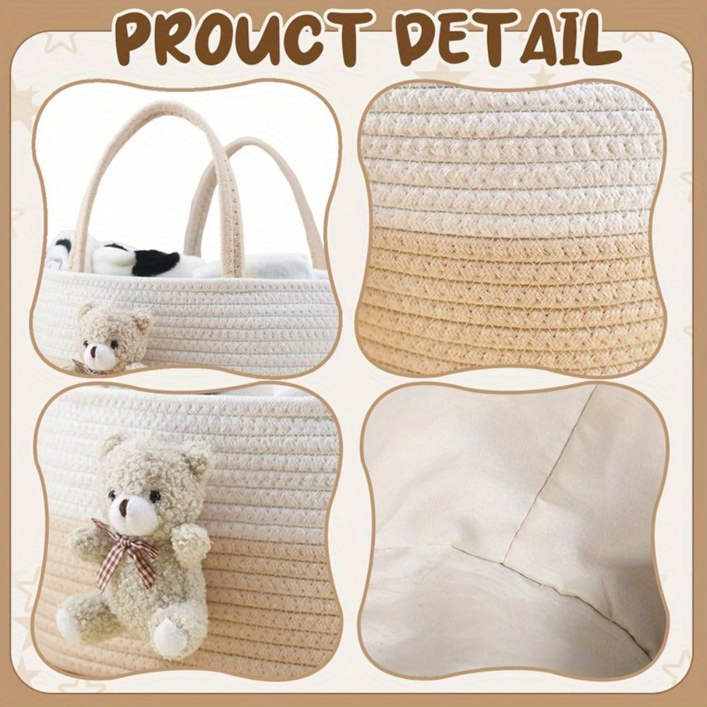 Cute Animal Woven Storage Basket, Decorative Desktop Organizer for Remote Controls, Toys, Stationery & Small Items