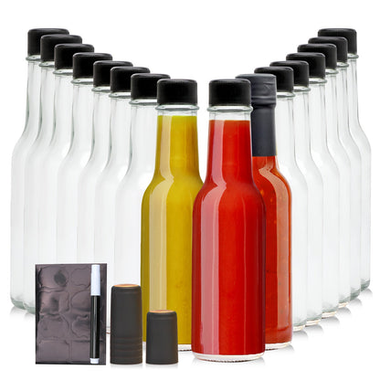 Small Sauce Bottles with Lids 5oz Sealed Inner Cover Set for Hot Sauce Salad Dressing Tomato for Home Cooking, Dining and Outdoor Meals