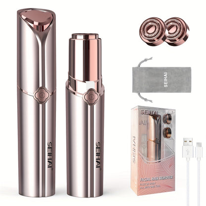 Electric Shaver for Women USB Rechargeable Epilator Hair Remover Face Bikini Legs Arms, for Everyday Face, Beard and Body Grooming