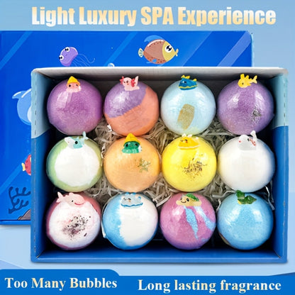 Bath Bombs with Surprise Inside Ocean Bath Ball Set, Rich Foam Lavender Essential Oil Fizzy Bath Bombs Gift