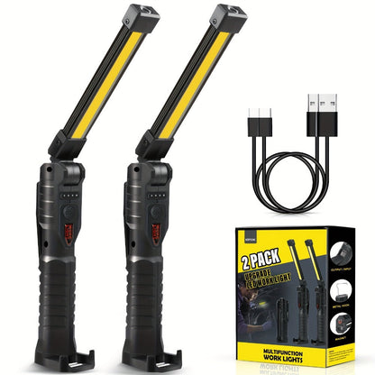 COB LED Work Light Magnetic Base Rechargeable USB 20000 Lumens 7 Modes 180° Rotation Portable for Entryways, Bedrooms and Living Spaces