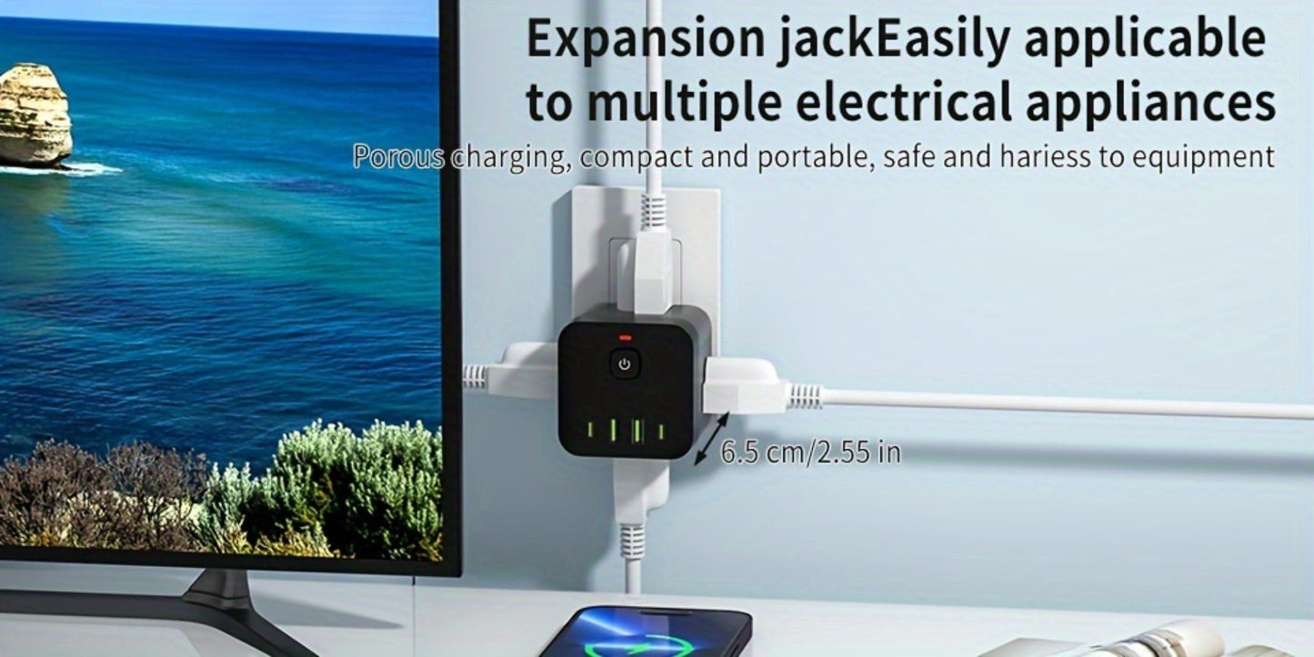 Surge Protector Power Socket 4 Side Outlets 2 USB-A 2 USB-C Overload Protection Power Off Switch for an Everyday Personal Care Routine
