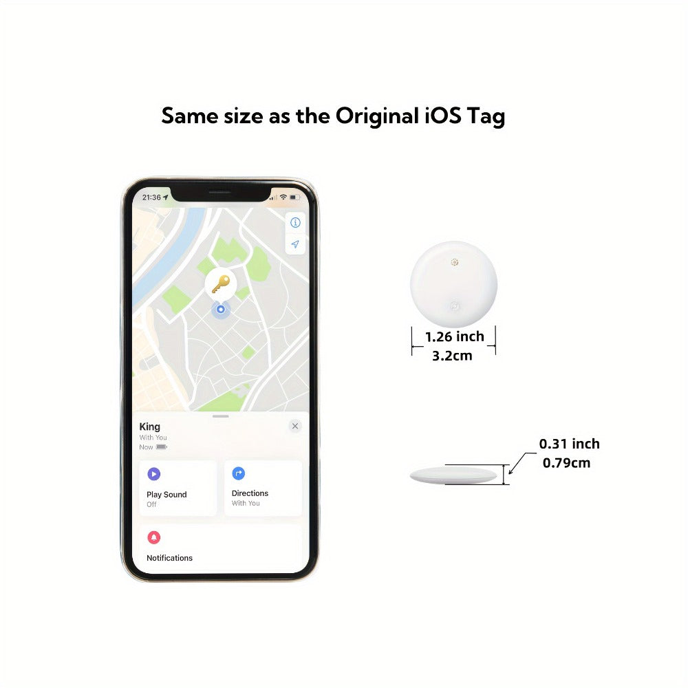 Apple Find My Tracker 2 Pack AirTag-Size Bluetooth Key Finder with Keychain Holder, Anti-Lost Locator for Keys Pets Bags Luggage