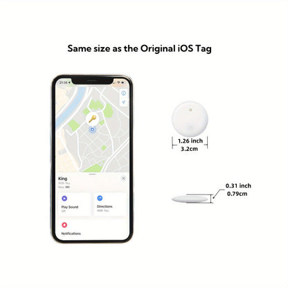 Apple Find My Tracker 2 Pack AirTag-Size Bluetooth Key Finder with Keychain Holder, Anti-Lost Locator for Keys Pets Bags Luggage