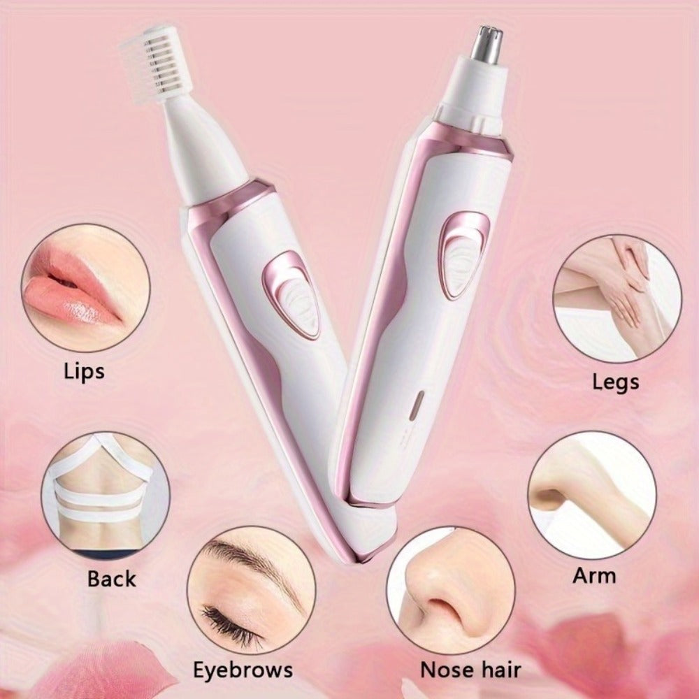 Electric Shaver for Women 4-in-1 Rechargeable Grooming Kit – Painless Hair Remover Eyebrow Trimmer Nose Hair Bikini Trimmer