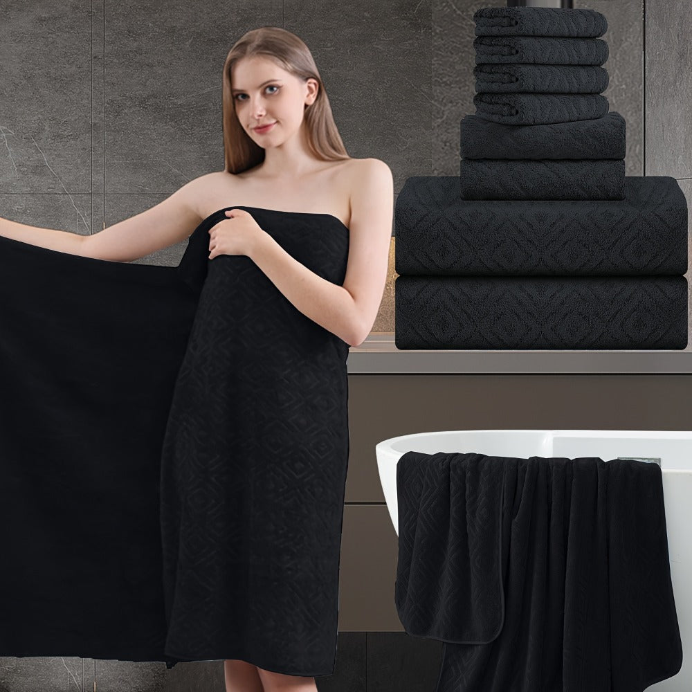 Bath Hand Towels, Towel Set 8 Piece 700GSM with 2 Bath Towels, 2 Hand Towels and 4 Washcloths in 16 Colors for Home and Guest Use