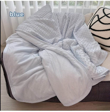 Cooling Blanket for Summer – Breathable Lightweight Throw with Soundwave Embossed Striped Design, 100% Polyester Machine Washable Blanket
