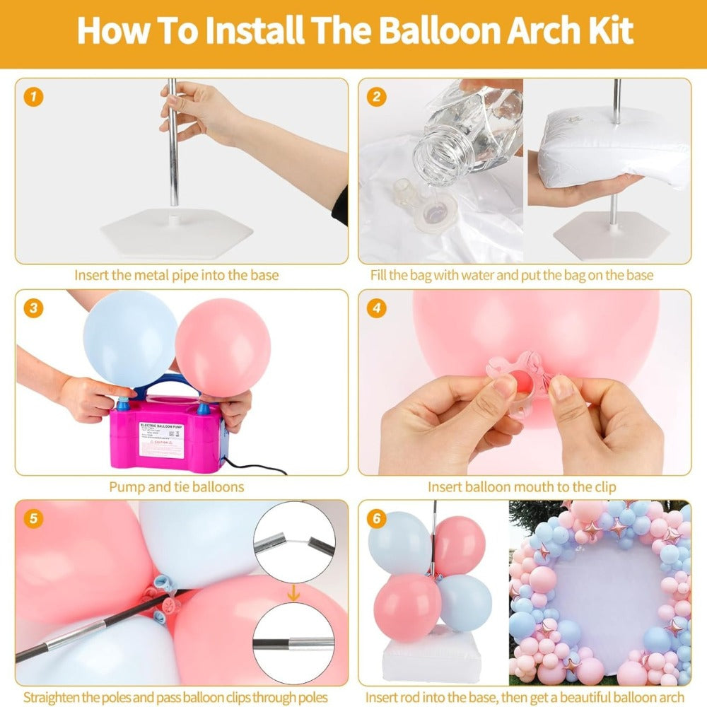 Balloon Arch Kit Stand Set with Water-Fillable Base, Adjustable 9FT Tall 10FT Wide Balloon Column Stand for Wedding Birthday Party Christmas