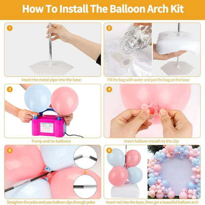 Balloon Arch Kit Stand Set with Water-Fillable Base, Adjustable 9FT Tall 10FT Wide Balloon Column Stand for Wedding Birthday Party Christmas