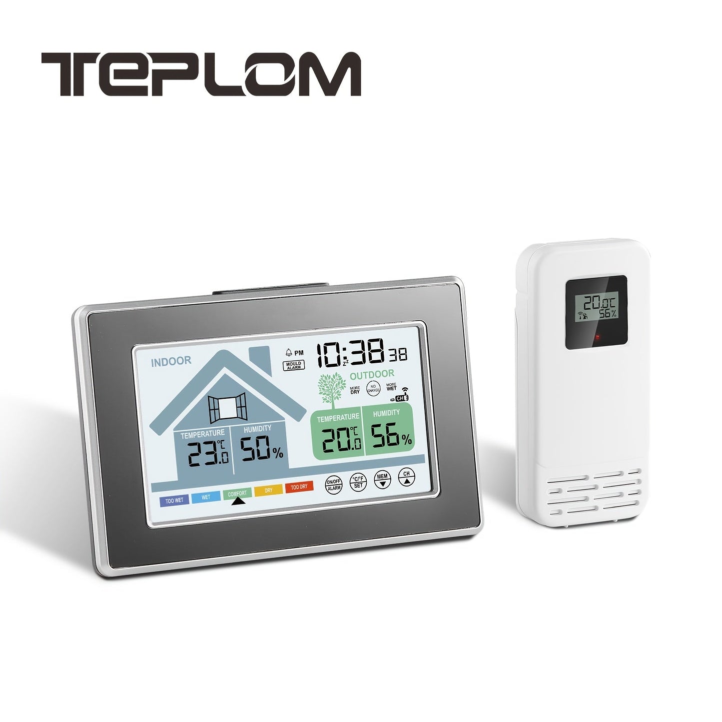 Indoor Outdoor Thermometer | Wireless Hygrometer Home Patio Greenhouse