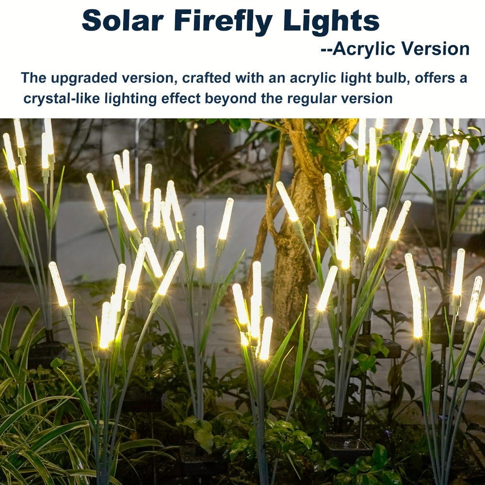 Solar Bubble Pathway Lights Outdoor 4 Pack, Acrylic Reed Stake Lights Dusk to Dawn, White Solar Powered LED for Garden