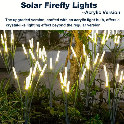 Solar Bubble Pathway Lights Outdoor 4 Pack, Acrylic Reed Stake Lights Dusk to Dawn, White Solar Powered LED for Garden