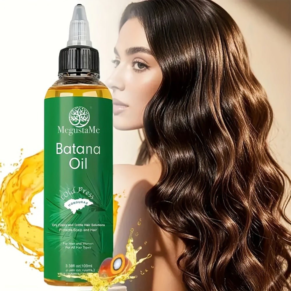 Batana Oil Cold Pressed Pure Hair & Scalp Treatment – Deep Moisturizing Conditioner with Jojoba Oil for Dry Damaged Hair, Frizz Control