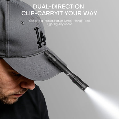 Tactical Penlight 1200 Lumen EDC Flashlight, High-Brightness Torch with Tail Switch Multi-Mode, Slim Pocket Light for Everyday Carry