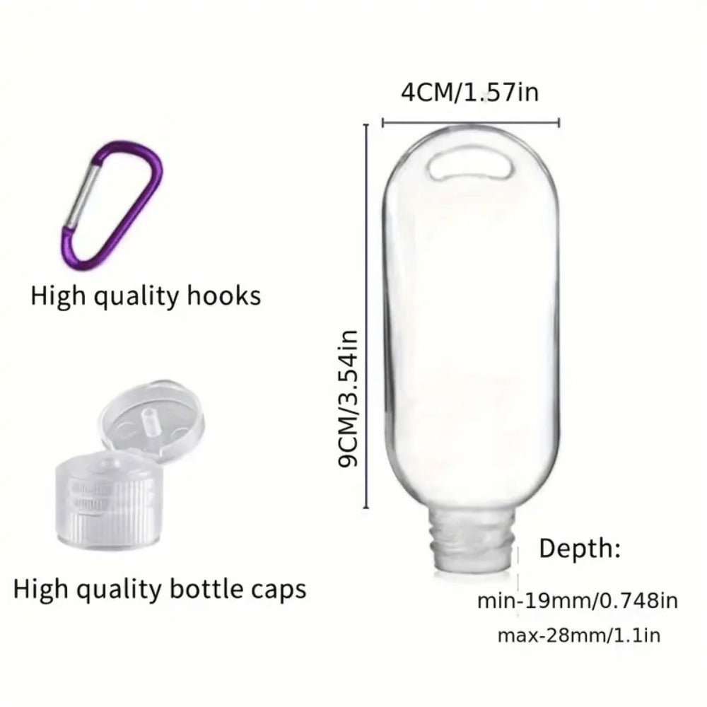 TSA Approved Travel Bottles with Keychain Leakproof Refillable Squeeze Containers 50-Pack Clear Plastic 1.7oz 50ML for Toiletries Lotion
