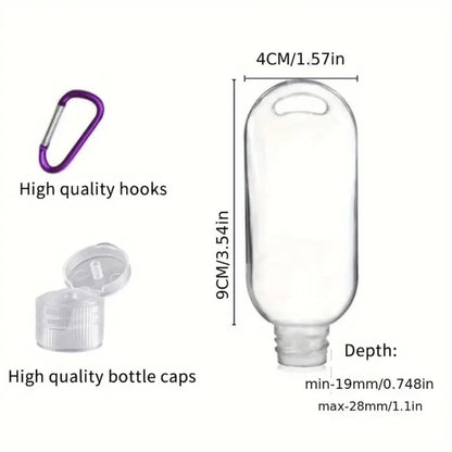 TSA Approved Travel Bottles with Keychain Leakproof Refillable Squeeze Containers 50-Pack Clear Plastic 1.7oz 50ML for Toiletries Lotion
