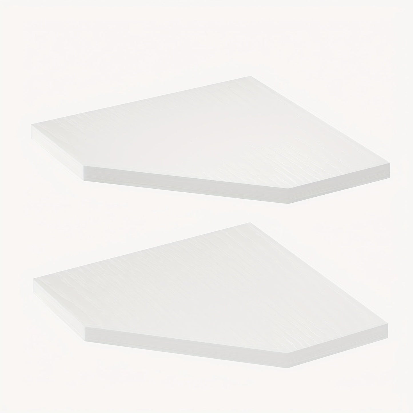 Corner Wall Shelf Set with 13.9-Inch Front Edge, Brown, Black or White Finish and 2, 4 or 6 Pieces