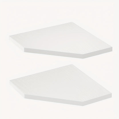 Corner Wall Shelf Set with 13.9-Inch Front Edge, Brown, Black or White Finish and 2, 4 or 6 Pieces