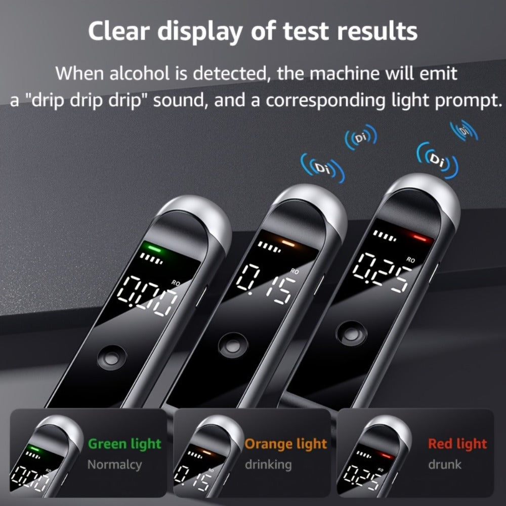 Rechargeable Breathalyzer Alcohol Tester, Professional Digital Breath Alcohol Detector, Portable Personal Breathalyzer with LCD Display