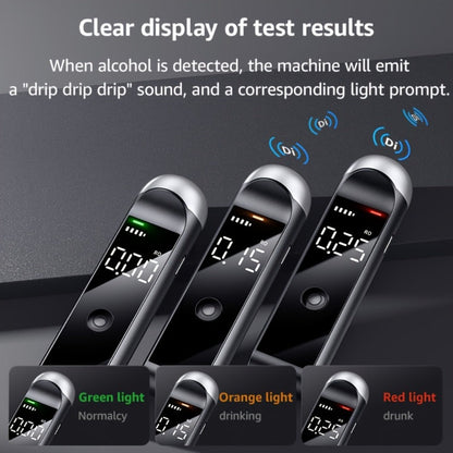 Rechargeable Breathalyzer Alcohol Tester, Professional Digital Breath Alcohol Detector, Portable Personal Breathalyzer with LCD Display