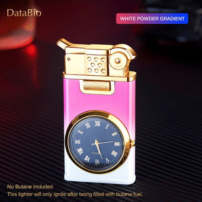 DataBio Quartz-Dial Torch Lighter with Rectangular Body, Dual Flame Outlets and Two Finishes