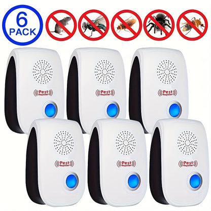 Electronic Rodent 6 Pack, Auto Frequency Ultrasonic Mouse Plug In, Indoor Pest Control Device for Home Kitchen Office Warehouse