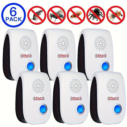 Electronic Rodent 6 Pack, Auto Frequency Ultrasonic Mouse Plug In, Indoor Pest Control Device for Home Kitchen Office Warehouse