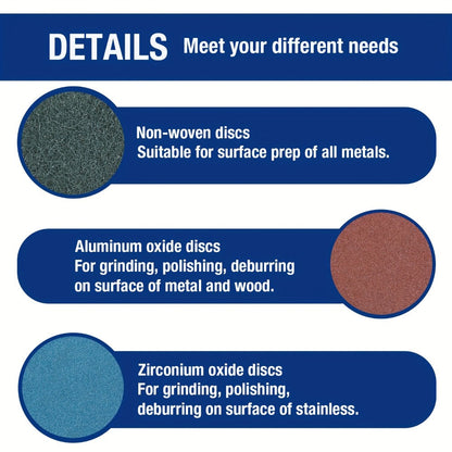 108pcs 2 Inch Sanding Discs Set with 1/4" Holder, Roloc Quick-Change Surface Conditioning Discs for Die Grinder