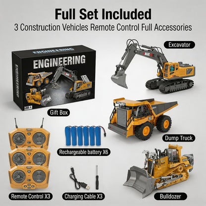 RC Construction Vehicle Set 2/3/4pcs with the Listed Color, Size or Set Options for Everyday Use